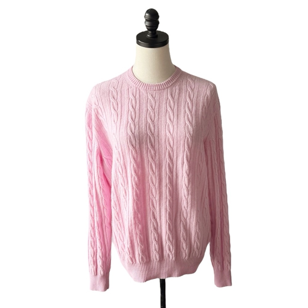Piacenza 1733 Italian Cashmere Cable Knit Sweater in Pink